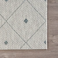 Sylvestra Minimal Diamonds Indoor Outdoor Rectangular Area Rug