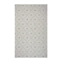 Sylvestra Minimal Diamonds Indoor Outdoor Rectangular Area Rug
