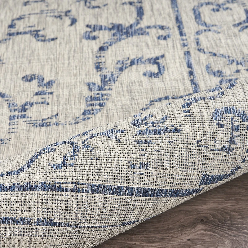 Sylvestra Medallion Blues Indoor Outdoor Rectangular Area Rug