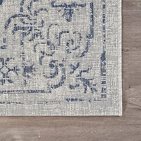 Sylvestra Medallion Blues Indoor Outdoor Rectangular Area Rug