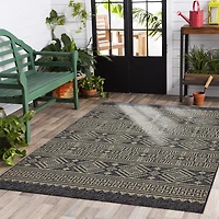 Sylvestra Geometric Vestige Indoor Outdoor Rectangular Area Rug