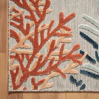 Vanessa Coral Reef Hi-Low Coastal Indoor Outdoor Rectangular Area Rug