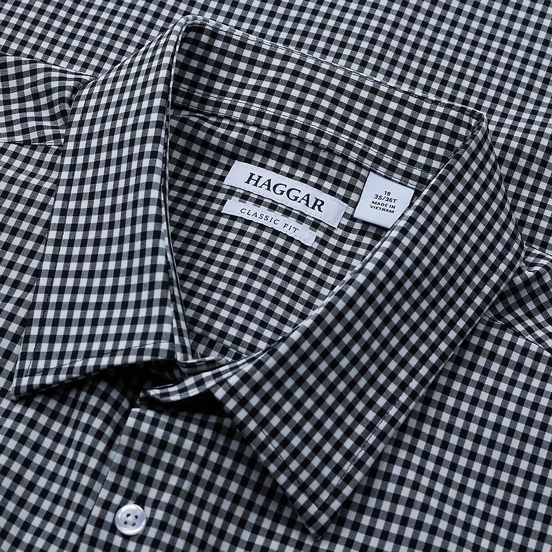 Haggar Smart Wash Big and Tall Mens Classic Fit Easy Care Long Sleeve Dress Shirt
