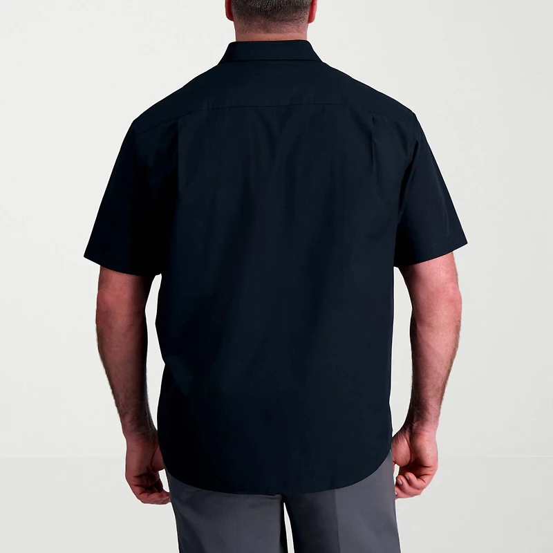 Haggar Life Khaki With Repreve Comfort Woven Mens Short Sleeve Regular Fit Stretch Fabric Big and Tall Button-Down Shirt