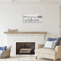 Stupell Industries On Lake Time Boat Oar Phrase Canvas Art