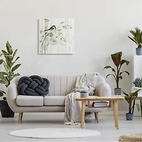 Stupell Industries Bird Perched Birch Pattern Canvas Art