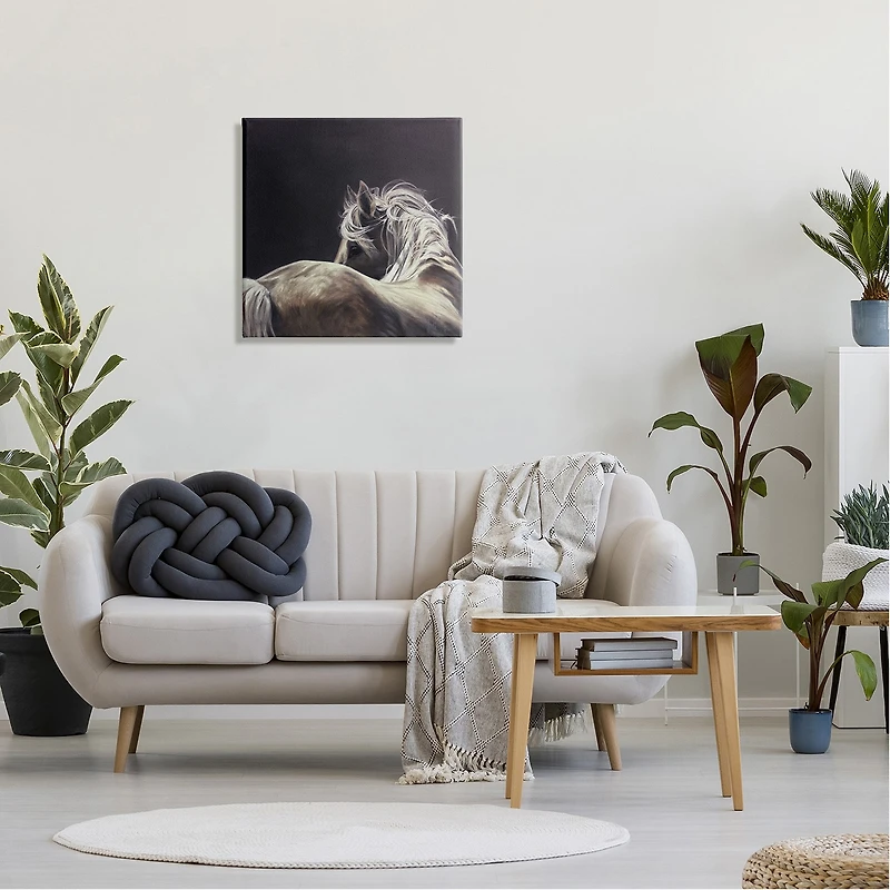 Stupell Industries Windblown Horse Mane Portrait Canvas Art