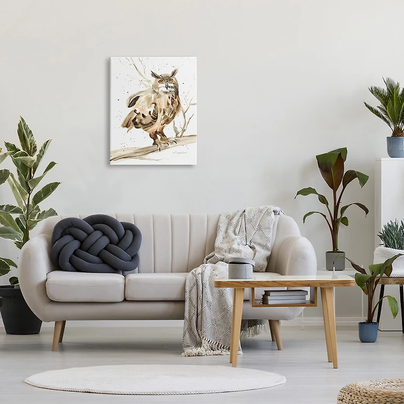 Stupell Industries Owl Perched In Tree Canvas Art