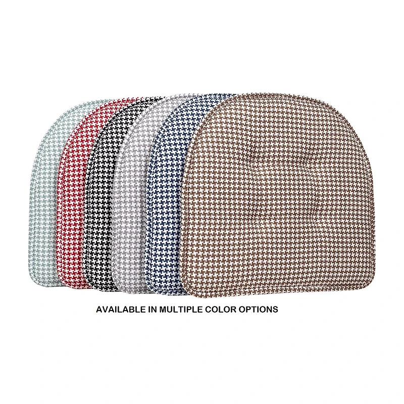 Sweet Home Collection™ Houndstooth Stitch U Shaped Memory Foam 17" x 16" Chair Cushions