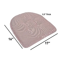Sweet Home Collection™ Pinstripe U Shaped Memory Foam 17" x 16" Chair Cushions