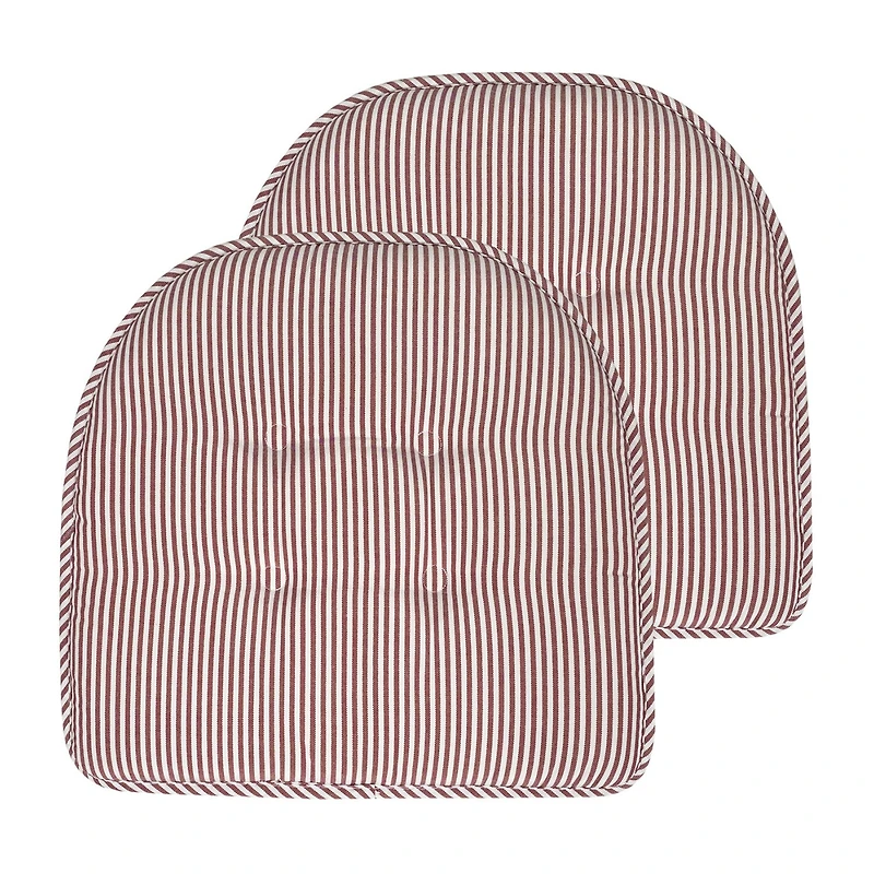 Sweet Home Collection™ Pinstripe U Shaped Memory Foam 17" x 16" Chair Cushions