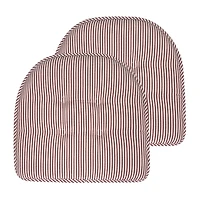 Sweet Home Collection™ Pinstripe U Shaped Memory Foam 17" x 16" Chair Cushions