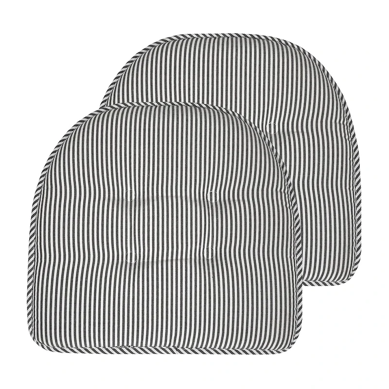 Sweet Home Collection™ Pinstripe U Shaped Memory Foam 17" x 16" Chair Cushions