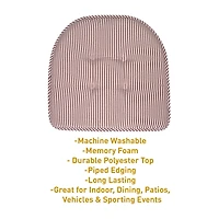 Sweet Home Collection™ Pinstripe U Shaped Memory Foam 17" x 16" Chair Cushions