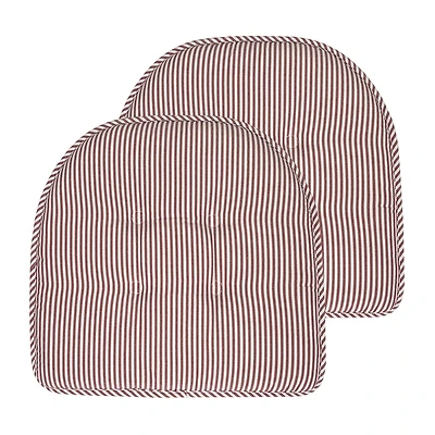 Sweet Home Collection™ Pinstripe U Shaped Memory Foam 17" x 16" Chair Cushions