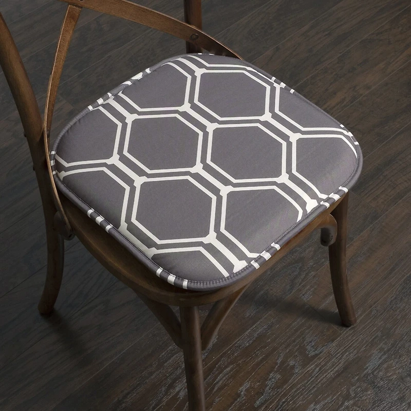 Sweet Home Collection™ Mirage Hexagonal Memory Foam No Slip Back 16" x Chair Pad Cushion