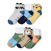 Okie Dokie Little & Big Kid Boys 6 Pair Quarter Ankle Socks