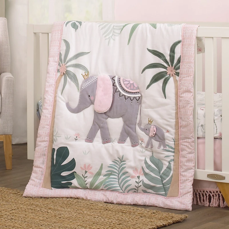 Nojo Elephant Princess 4-pc. Crib Bedding Set