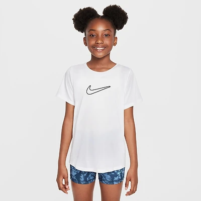 Nike Dri-Fit One Big Kid Girls Crew Neck Short Sleeve Regular Fit Graphic T-Shirt