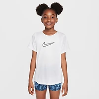 Nike Dri-Fit One Big Kid Girls Crew Neck Short Sleeve Regular Fit Graphic T-Shirt