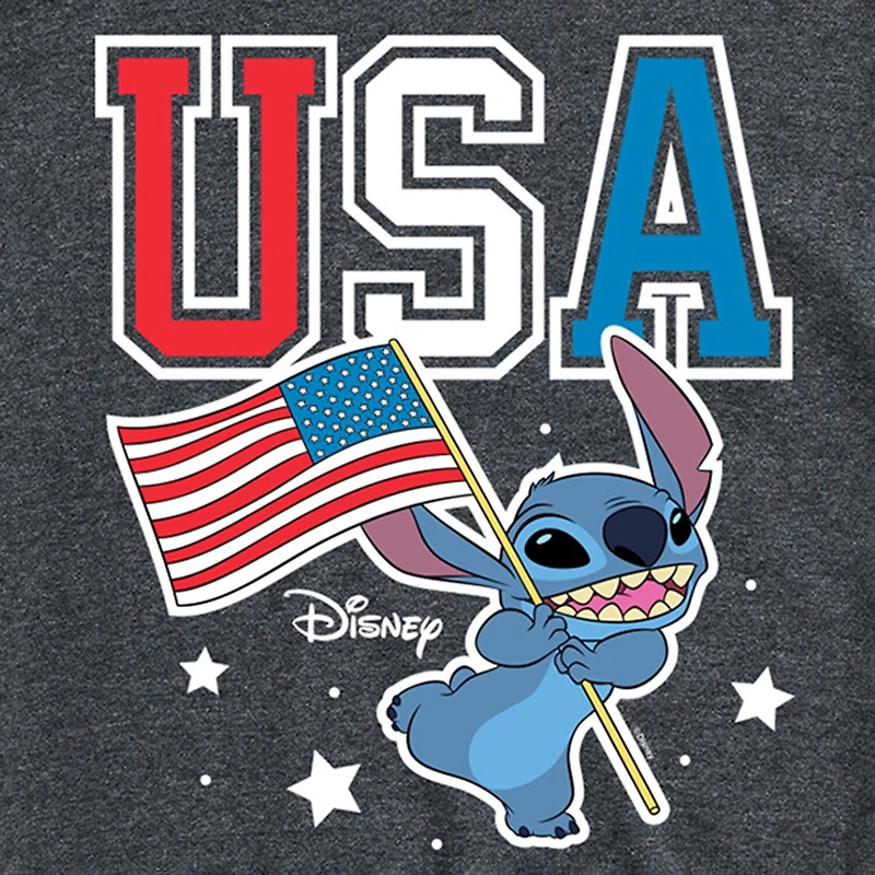 Mens Short Sleeve Americana Lilo & Stitch Graphic T-Shirt