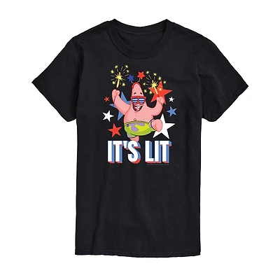 Mens Short Sleeve Americana Spongebob Graphic T-Shirt