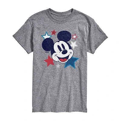 Mens Short Sleeve Americana Mickey Mouse Graphic T-Shirt