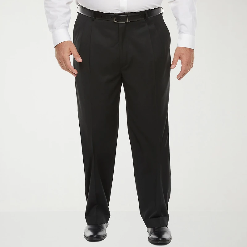 Stafford Coolmax All Season Ecomade Mens Big and Tall Stretch Fabric Classic Fit Pleated Front Suit Pant