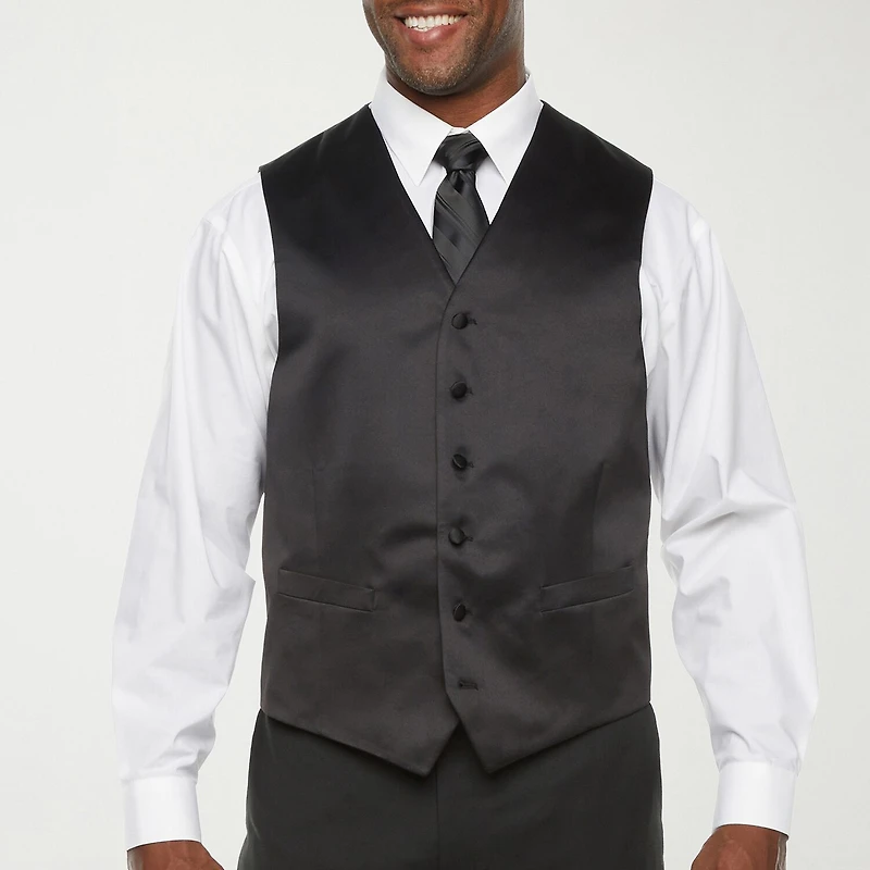 Stafford Coolmax All Season Ecomade Mens Big and Tall Classic Fit Tuxedo Vest