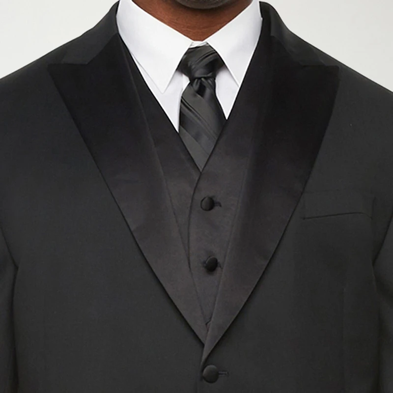 Stafford Coolmax All Season Ecomade Mens Big and Tall Classic Fit Tuxedo Vest