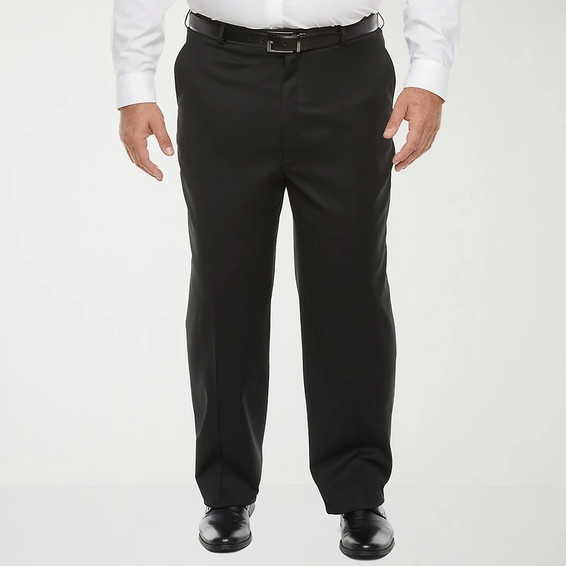 Stafford Coolmax All Season Ecomade Mens Big and Tall Classic Fit Flat Front Suit Pant
