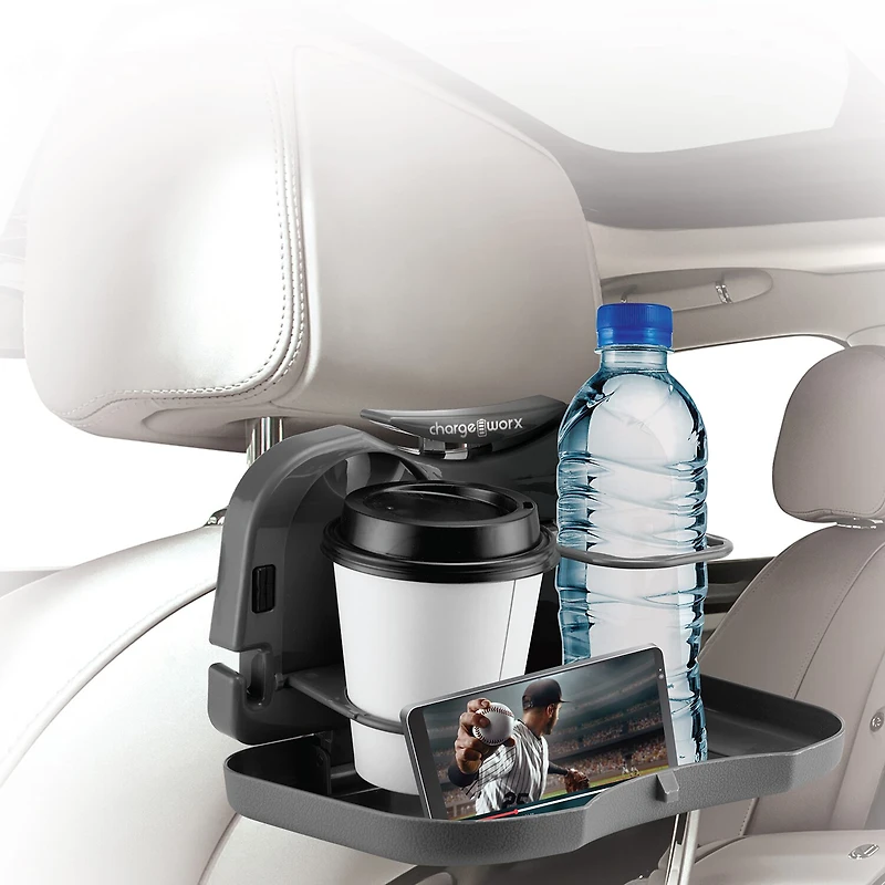 Chargeworx Backseat Butler Food Tray Cupholder Mount Cha-Cx9730 Car Organizer