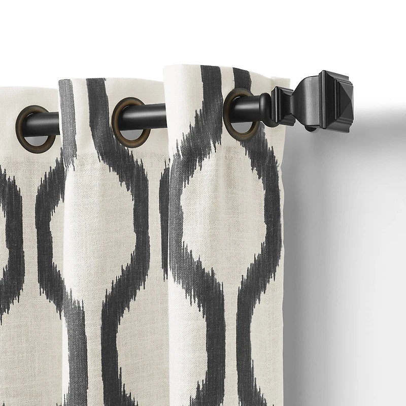 Threadmade Renzo Geo Ikat Grommet Top Energy Saving Blackout Single Curtain Panel