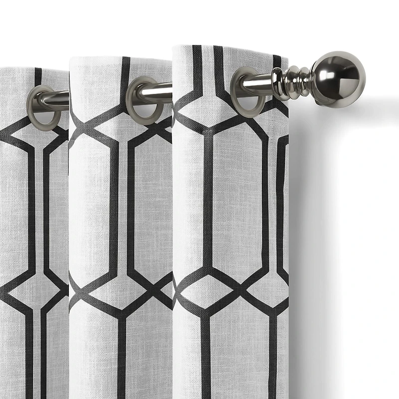 Threadmade Kaiden Geometric Grommet Top Blackout Single Curtain Panel