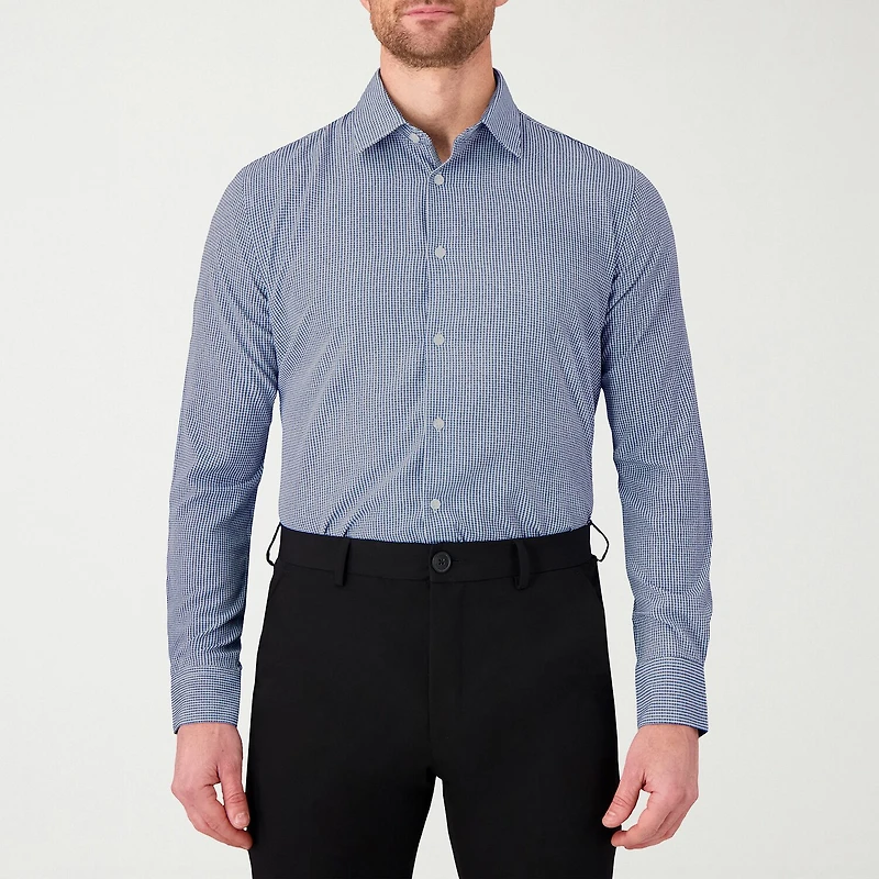 Report Collection Performance Mens Long Sleeve Modern Fit Wrinkle Free Button-Down Shirt