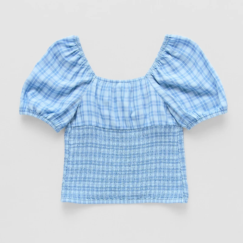 Thereabouts Little & Big Kid Girls U Neck Short Sleeve Blouse