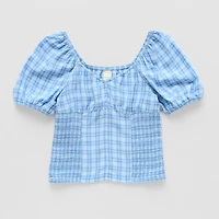 Thereabouts Little & Big Kid Girls U Neck Short Sleeve Blouse