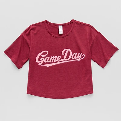 Xersion Little & Big Kid Girls Crew Neck Short Sleeve Regular Fit Graphic T-Shirt
