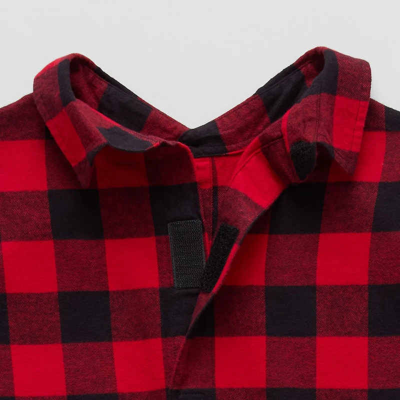 St. John's Bay Mens Easy-on + Easy-off Seated Wear Long Sleeve Adaptive Classic Fit Big and Tall Flannel Shirt