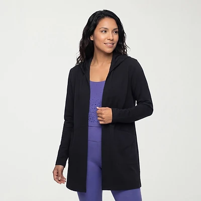 Skechers Womens Hooded Long Sleeve Open Front Cardigan