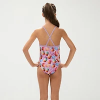 Dolfin Uglies Youth Girls' Print 1-Piece Little & Big Kid Girls Easy-on + Easy-off Sleeveless One Piece Swimsuit