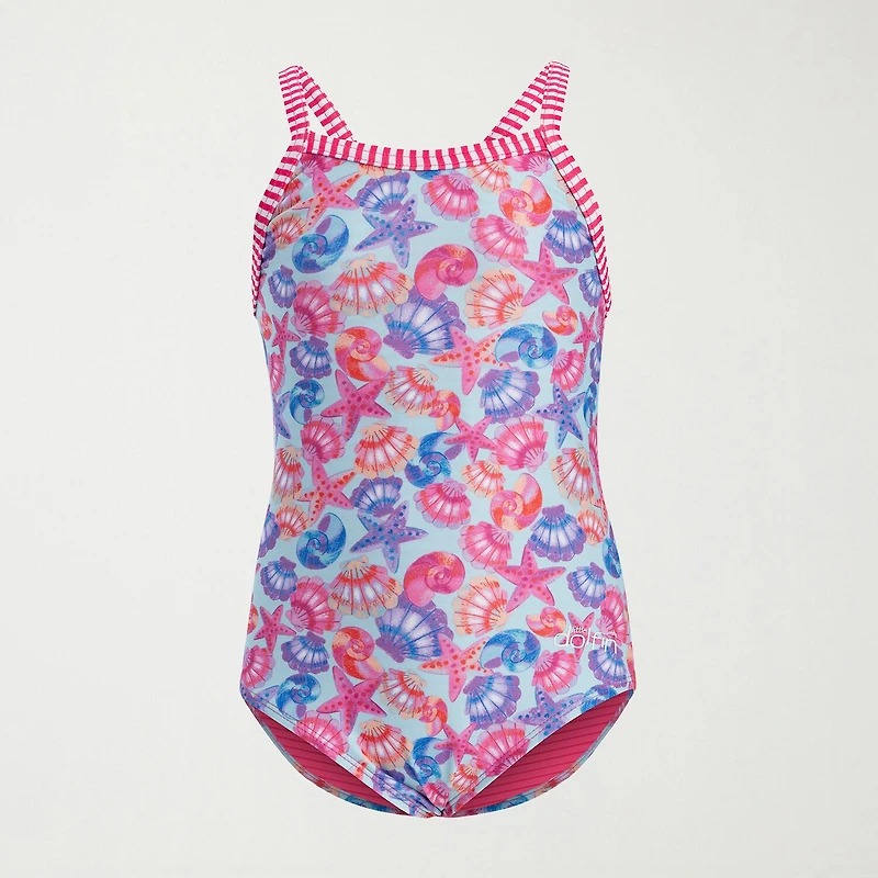Dolfin Toddler Girls Easy-on + Easy-off Sleeveless One Piece Swimsuit