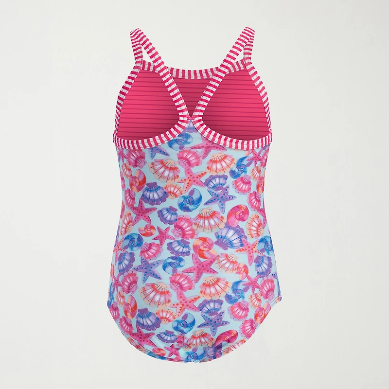 Dolfin Toddler Girls Easy-on + Easy-off Sleeveless One Piece Swimsuit