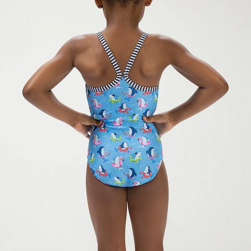 Dolfin Little & Big Kid Girls Easy-on + Easy-off Animal Sleeveless One Piece Swimsuit
