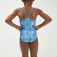 Dolfin Little & Big Kid Girls Easy-on + Easy-off Animal Sleeveless One Piece Swimsuit