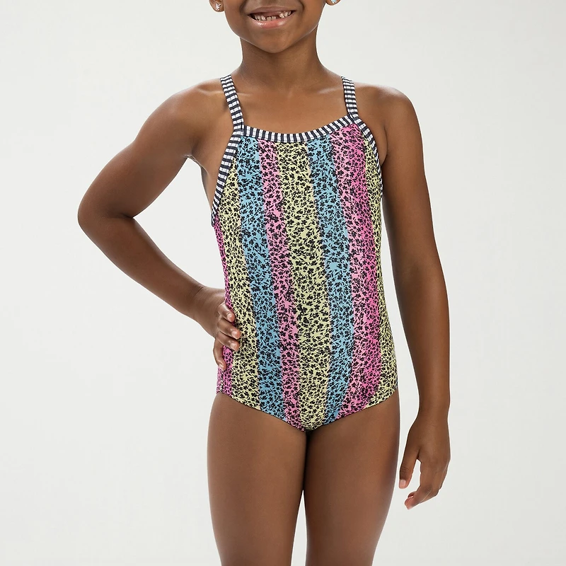 Dolfin Little & Big Kid Girls Easy-on + Easy-off Sleeveless One Piece Swimsuit