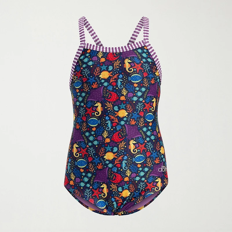 Dolfin Toddler Girls Easy-on + Easy-off Sleeveless One Piece Swimsuit