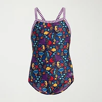 Dolfin Toddler Girls Easy-on + Easy-off Sleeveless One Piece Swimsuit