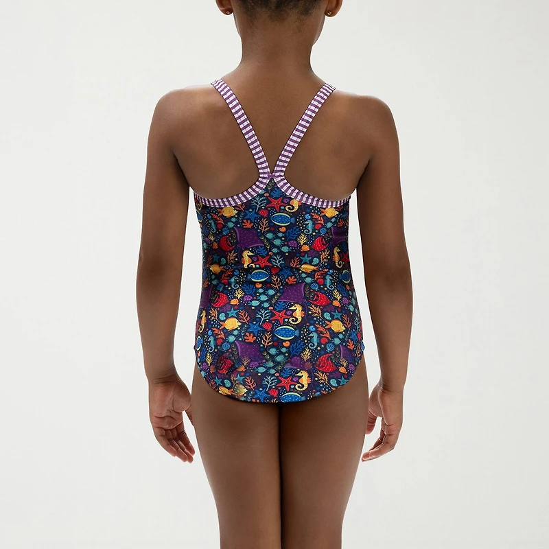 Dolfin Little & Big Kid Girls Easy-on + Easy-off Sleeveless One Piece Swimsuit