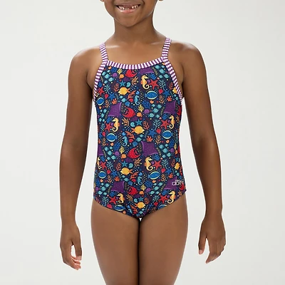 Dolfin Little & Big Kid Girls Easy-on + Easy-off Sleeveless One Piece Swimsuit